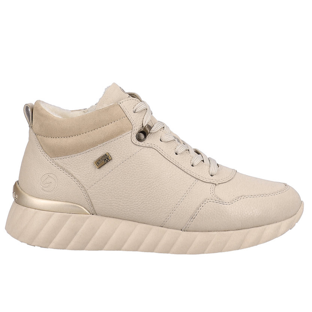 Remonte Dorndorf Remonte D5981-60 Ανατομικό Δερμάτινο Μποτάκι Sneaker Ιβουάρ